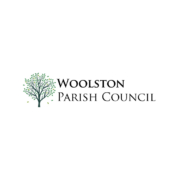 Woolston Parish Council logo with a green tree graphic on a white background.