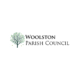 Woolston Parish Council logo with a green tree graphic on a white background.